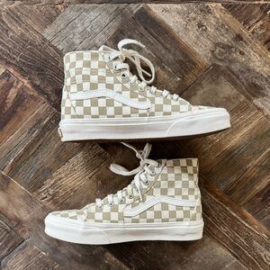 Vans High-Top Checkerboard Canvas Sneakers
